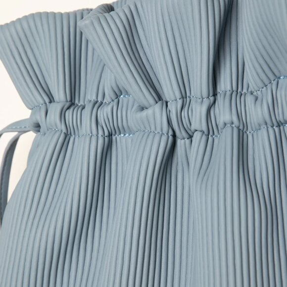 Oak + Fort Misty Blue Pleated Bucket Bag - Picture 3 of 11